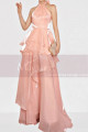 Long shiny salmon pink evening dress - Ref L2079 - 02