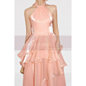 Long shiny salmon pink evening dress - Ref L2079 - 03