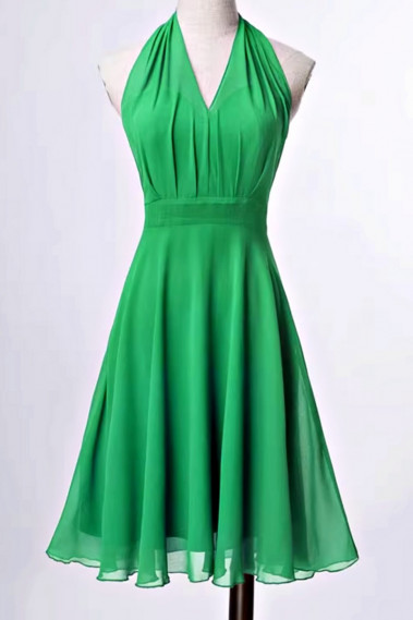 Robe cocktail courte vert pomme chic - C2064 #1