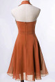 copy of Red satin evening dress with double V neckline and small decorations on the straps - Ref C2065 - 02