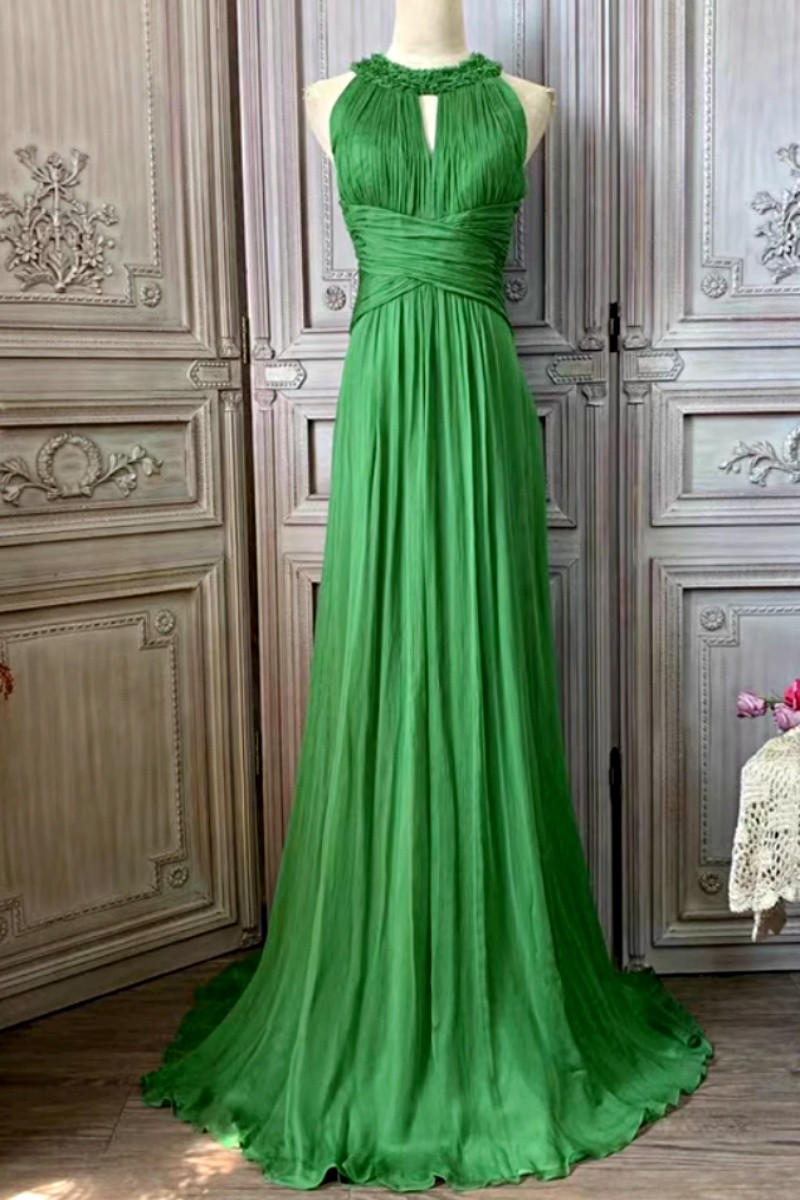 Robe longue verte glamour - Ref L2082 - 01