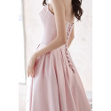 Long pink pearl dress in two materials - Ref L2083 - 02