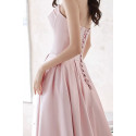 Long pink pearl dress in two materials - Ref L2083 - 03