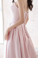 Robe longue rose perle bi matière - Ref L2083 - 03