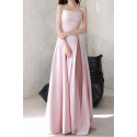 Long pink pearl dress in two materials - Ref L2083 - 02