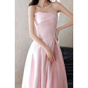 Robe longue rose perle bi matière - Ref L2083 - 04