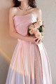 Robe longue rose perle bi matière - Ref L2083 - 06