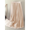 copy of Gray mid-length skirt in shiny satin - Ref ju150 - 02