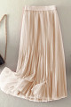 Jupe plisse tulle  nude beige - Ref ju150 - 02