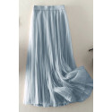 copy of Gray mid-length skirt in shiny satin - Ref ju151 - 02