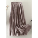 copy of Gray mid-length skirt in shiny satin - Ref ju152 - 02
