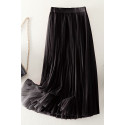 copy of Gray mid-length skirt in shiny satin - Ref ju153 - 02