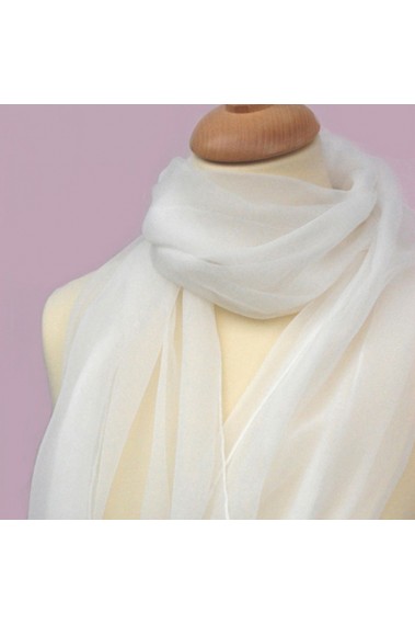 Thin white chiffon scarves for womens - ETOLE01 #1