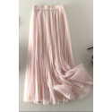 copy of Gray mid-length skirt in shiny satin - Ref ju154 - 02