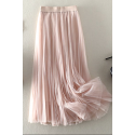 copy of Gray mid-length skirt in shiny satin - Ref ju154 - 03