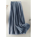 copy of Gray mid-length skirt in shiny satin - Ref ju155 - 02