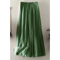 copy of Gray mid-length skirt in shiny satin - Ref ju157 - 02