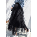 Jupe tulle noire froufrou - Ref ju161 - 03