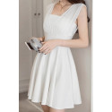 Robe cocktail blanche courte - Ref C2066 - 02