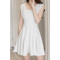 Robe cocktail blanche courte - Ref C2066 - 04