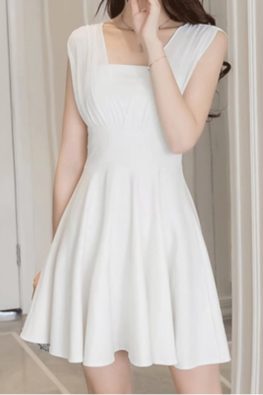 Robe cocktail blanche courte - C2066 #1