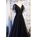 Robe noire long chic fête - Ref L2087 - 03