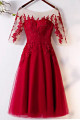 Robe courte framboise chic - Ref C2067 - 03