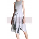 Robe cocktail courte gris argenté chic - Ref C2071 - 02