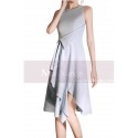 Robe cocktail courte gris argenté chic - Ref C2071 - 04