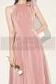 Robe cocktail rose poudre noeud - Ref C2072 - 03