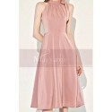 Robe cocktail rose poudre noeud - Ref C2072 - 04