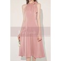 Robe cocktail rose poudre noeud - Ref C2072 - 05
