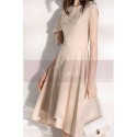 Robe de cocktail beige chic - Ref C2073 - 04