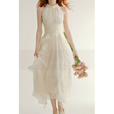 copy of Short Chiffon Pink Cocktail Dress Ruffle Neckline And Skirt