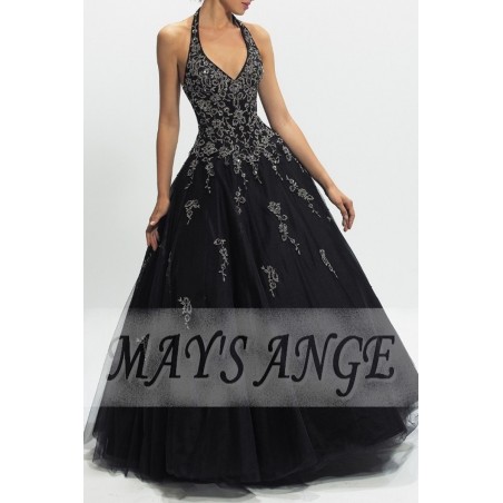 Beautiful Ball Gown Dress In Black Organza