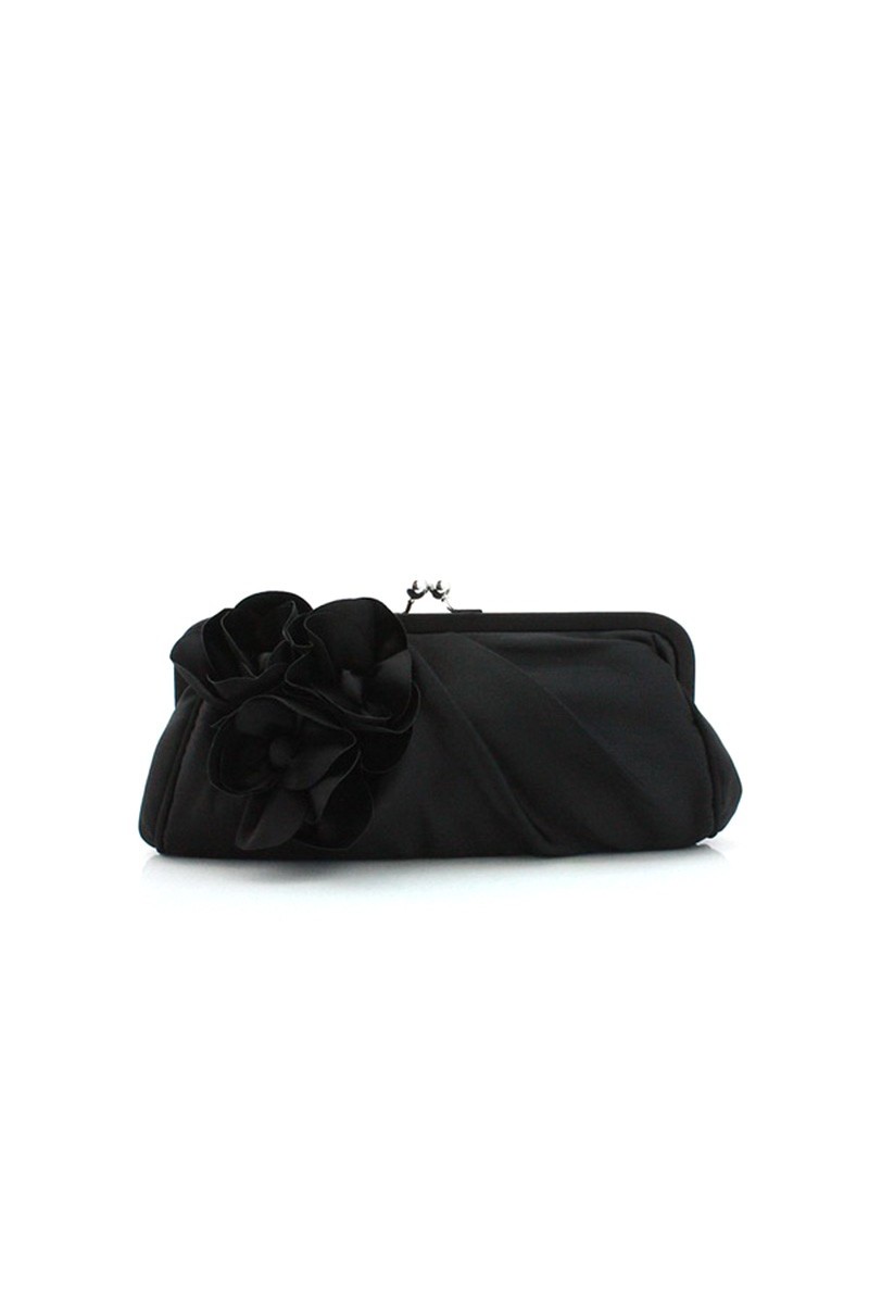 Sac à main fleur noir fiançailles - Ref SAC267 - 01