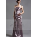 Silver Formal Gown In Shiny Satin - Ref L038 - 02