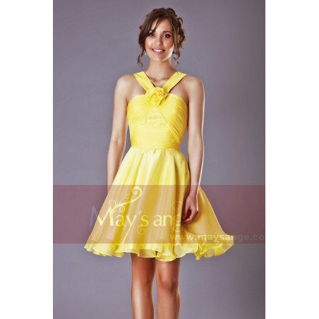 Cocktail dress passiflore jaune