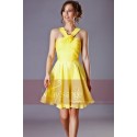 Cocktail dress passiflore jaune - Ref C205 - 04