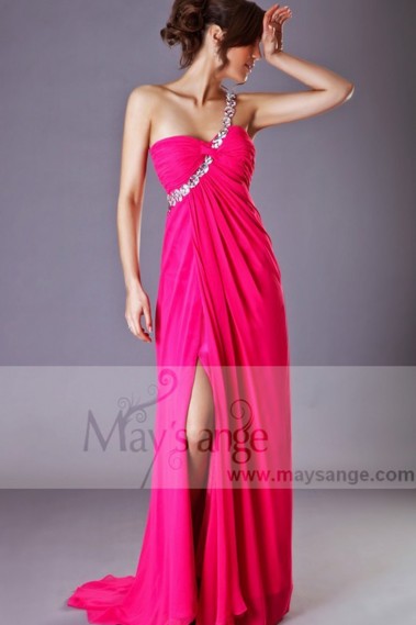 pink and green formal gown