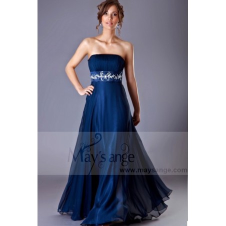 Robe de soirée longue Coeur discret Bleue