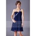 Open Back Navy Blue Cocktail Dress With One Strap - Ref C155 - 04