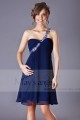 Open Back Navy Blue Cocktail Dress With One Strap - Ref C155 - 04