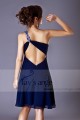Open Back Navy Blue Cocktail Dress With One Strap - Ref C155 - 03
