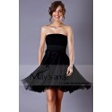 Strapless Black Chiffon Party Dress - Ref C197 - 02