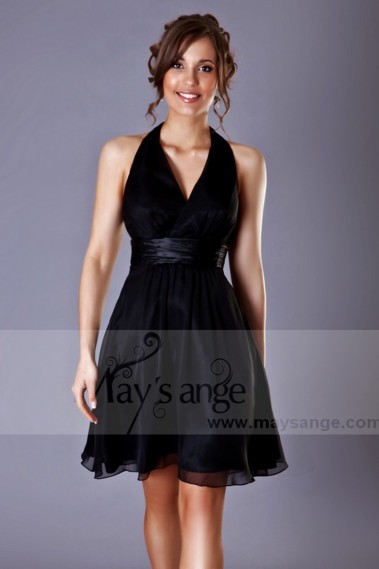 Short A-Line Black Party Dress - C078 #1