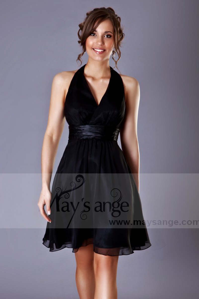 Short A-Line Black Party Dress - Ref C078 - 01