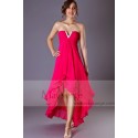 High-Low Chiffon Fuchsia Wedding-Guest Party Dress - Ref C194 - 02