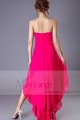 High-Low Chiffon Fuchsia Wedding-Guest Party Dress - Ref C194 - 03