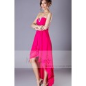 High-Low Chiffon Fuchsia Wedding-Guest Party Dress - Ref C194 - 04